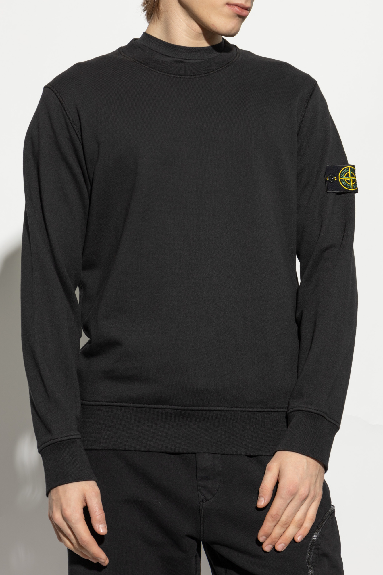 Stone island black sweatshirt sale